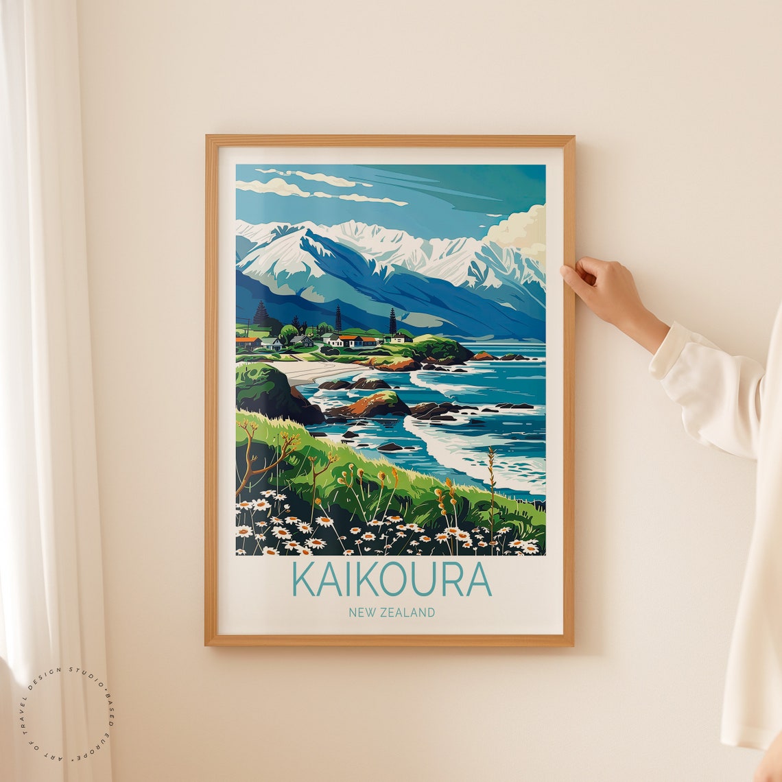 Kaikoura New Zealand Travel Poster New Zealand Wall Art Kaikoura Print Coast Poster Birthday Present Home Decor - Image 2