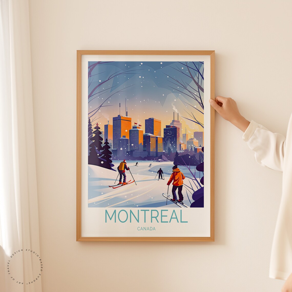 Montreal Canada Winter Ski City Skyline Snowy Cross Country Wall Art - Image 2