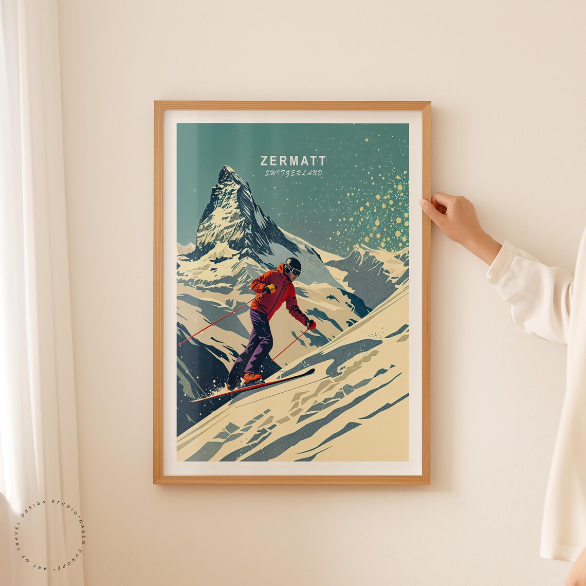 Zermatt Travel Poster Switzerland Zermatt Wall Art Zermatt Print Home Decor Custom Travel Poster Birthday Gifts - Image 2