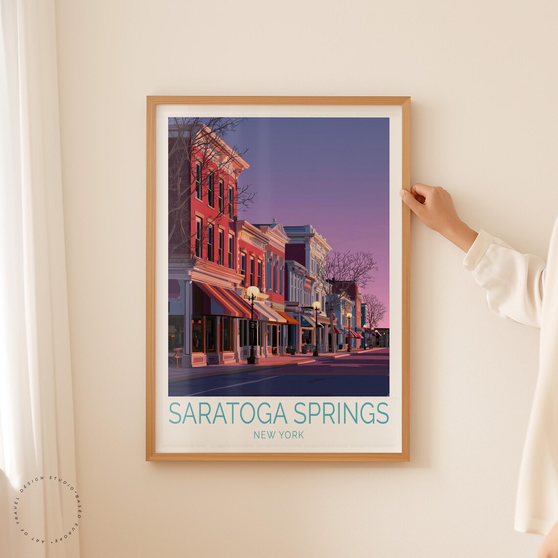 Saratoga Springs New York Historic Downtown Street Travel Poster - Image 5
