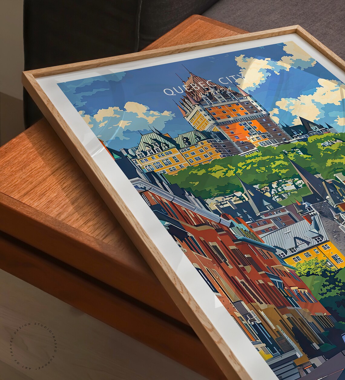 Quebec City Canada Chateau Frontenac Old Town Street Travel Poster - Image 3