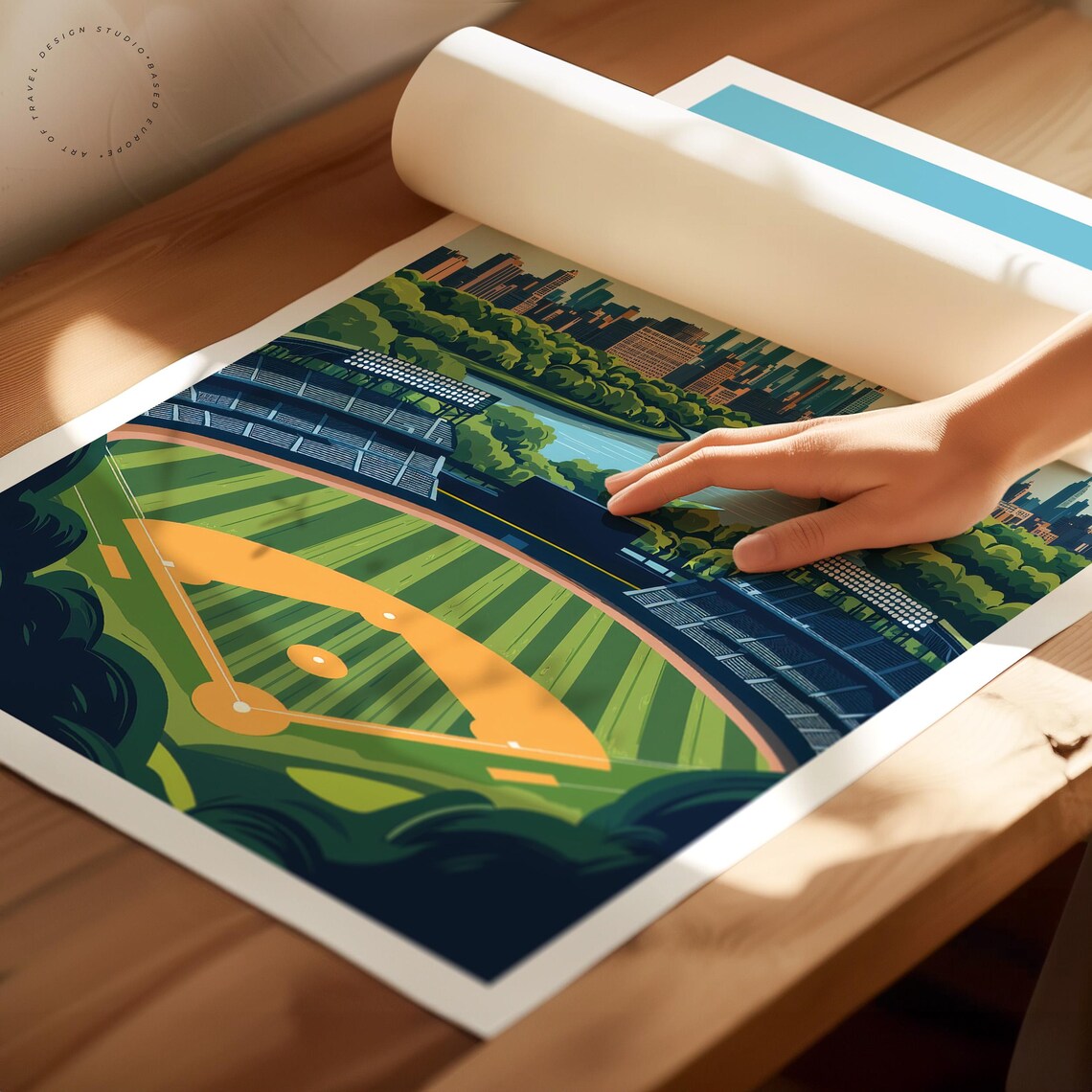 The Bronx New York Baseball Stadium Park River Daytime Skyline Poster - Image 2