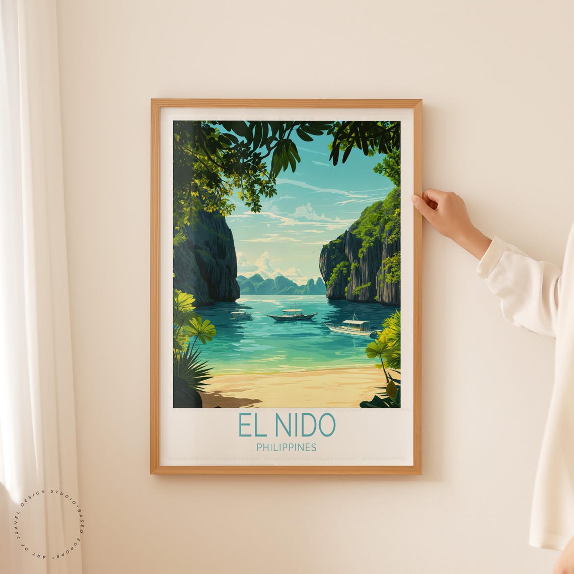 El Nido Philippines Island Boats Limestone Cliffs Travel Poster - Image 5