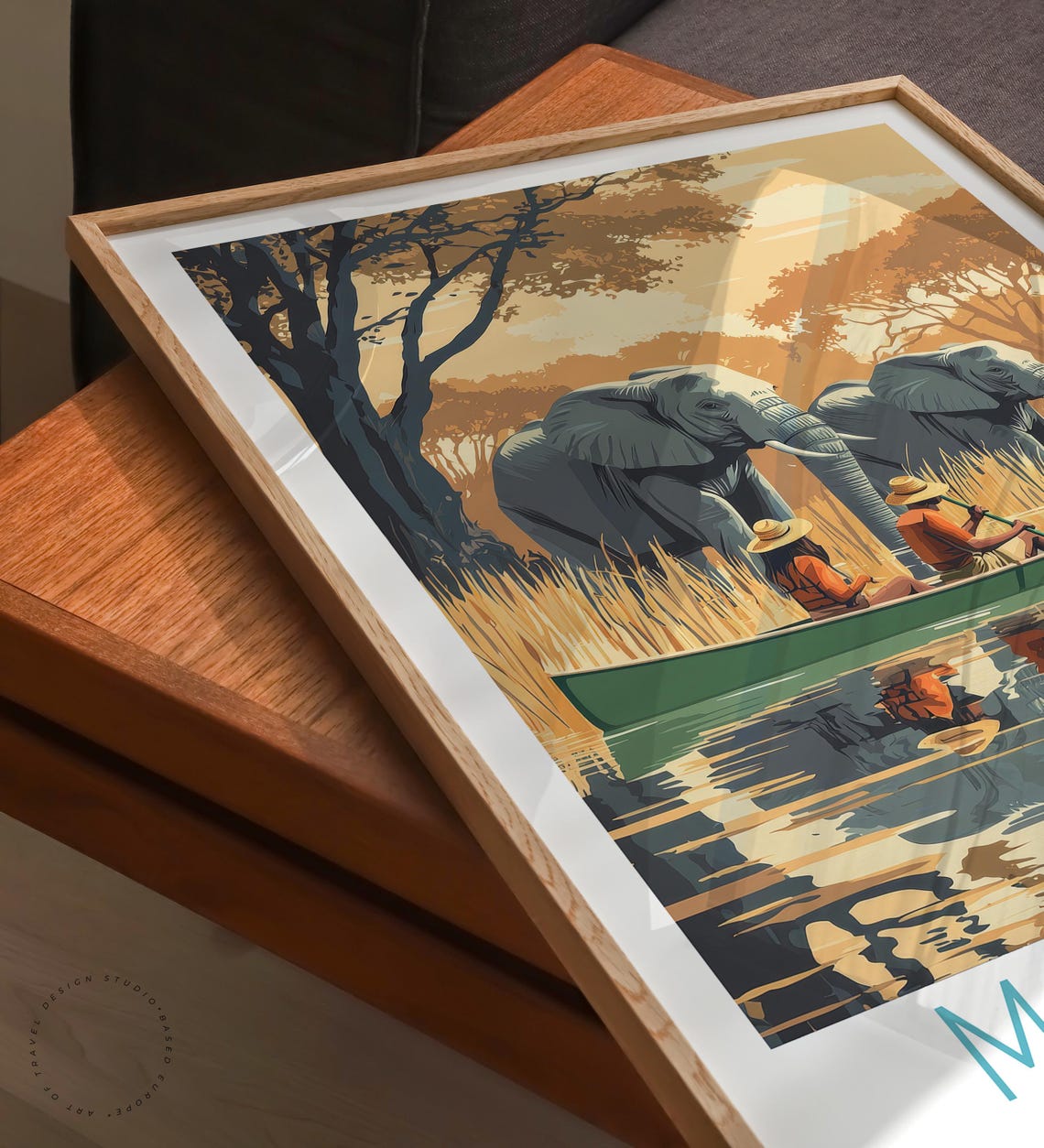 Mana Pools National Park Elephants Canoe River Safari Poster - Image 6