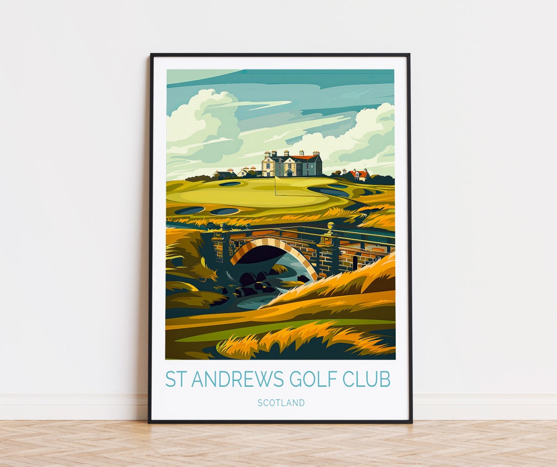 St Andrews Golf Club Swilcan Stone Bridge Scotland Golf Poster