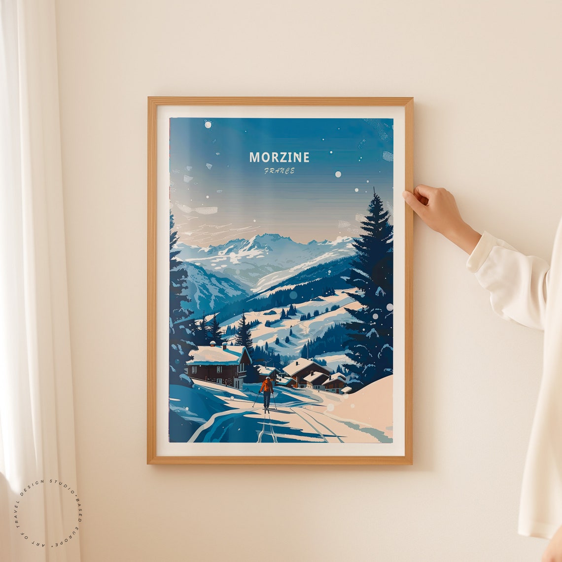 Morzine Travel Print France Morzine Travel Wall Art Skiy Holiday Poster Home Decor Personalised Gifts Birthday Present - Image 2