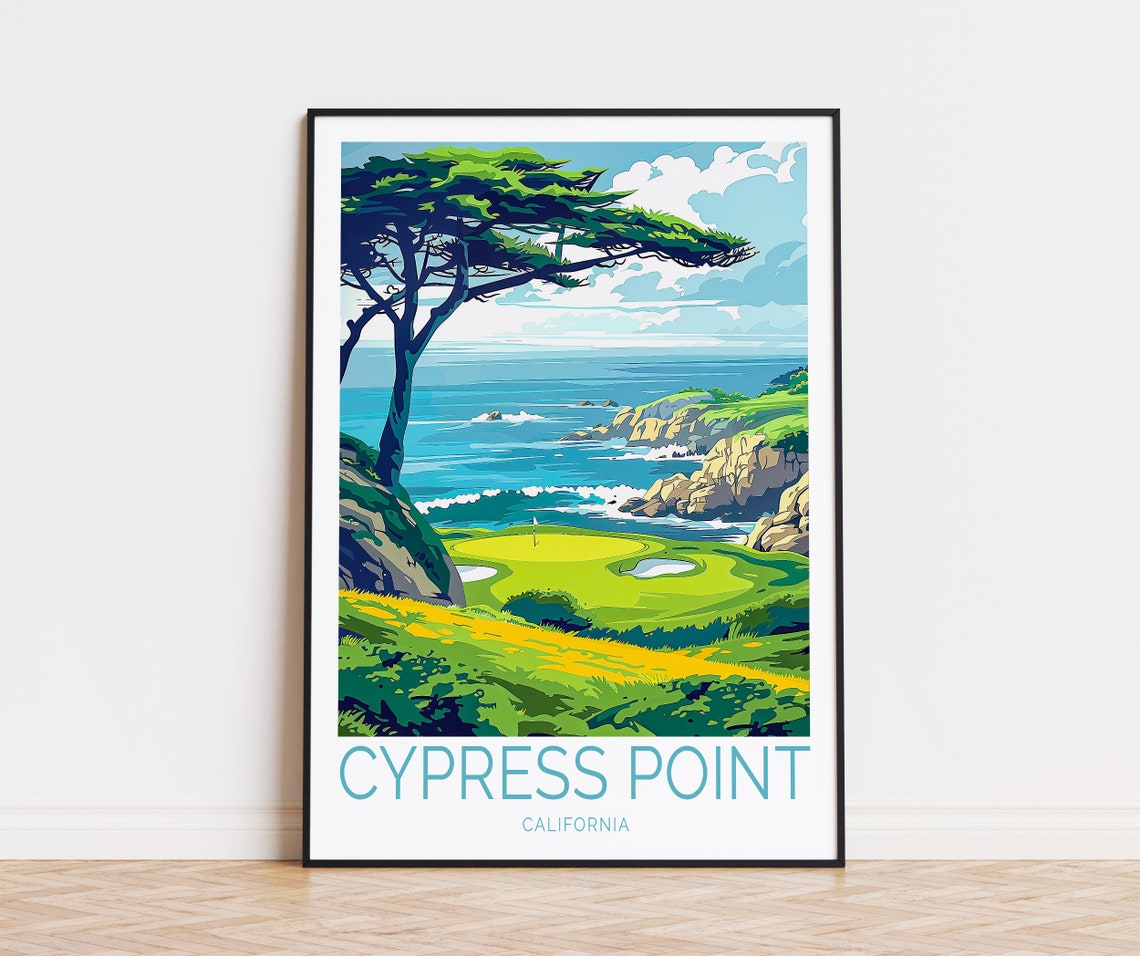 Cypress Point California Coastal Golf Course Ocean Cliff Tree Wall Art