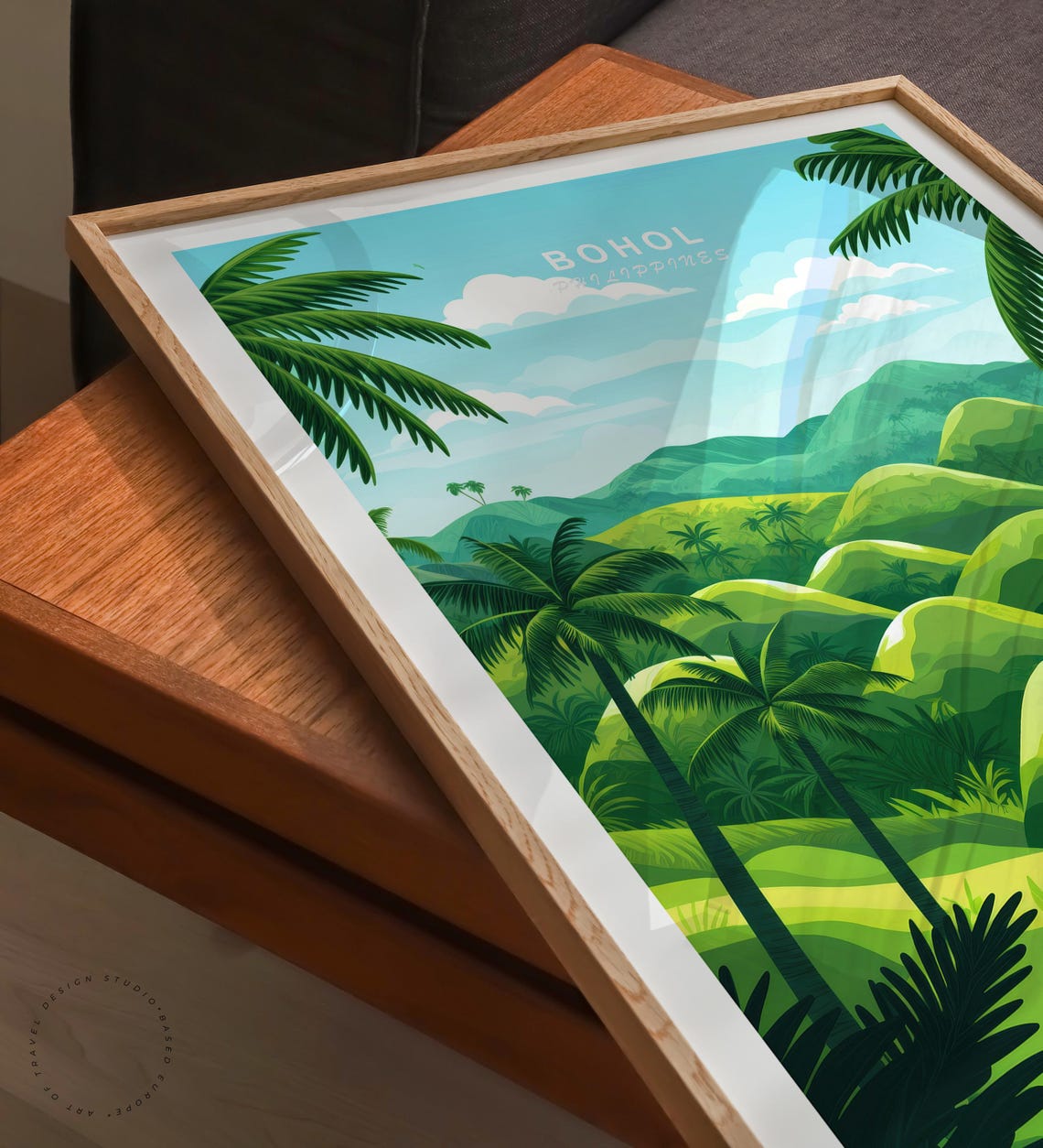Bohol Philippines Chocolate Hills Palm Trees Sunny Hillside Art Poster - Image 6