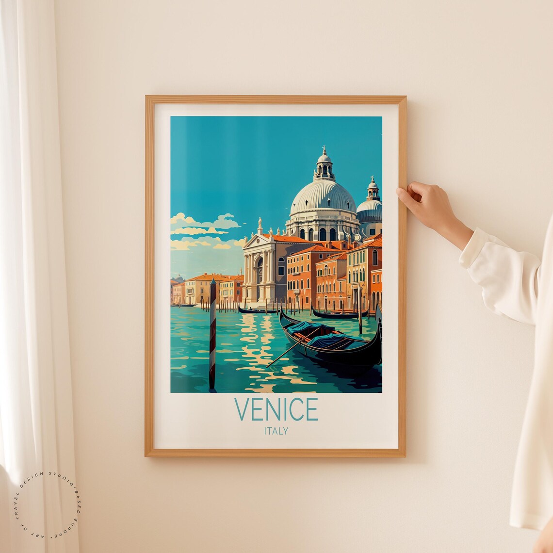 Venice Italy Salute Basilica Domes Gondolas Grand Canal Scene Poster - Image 5