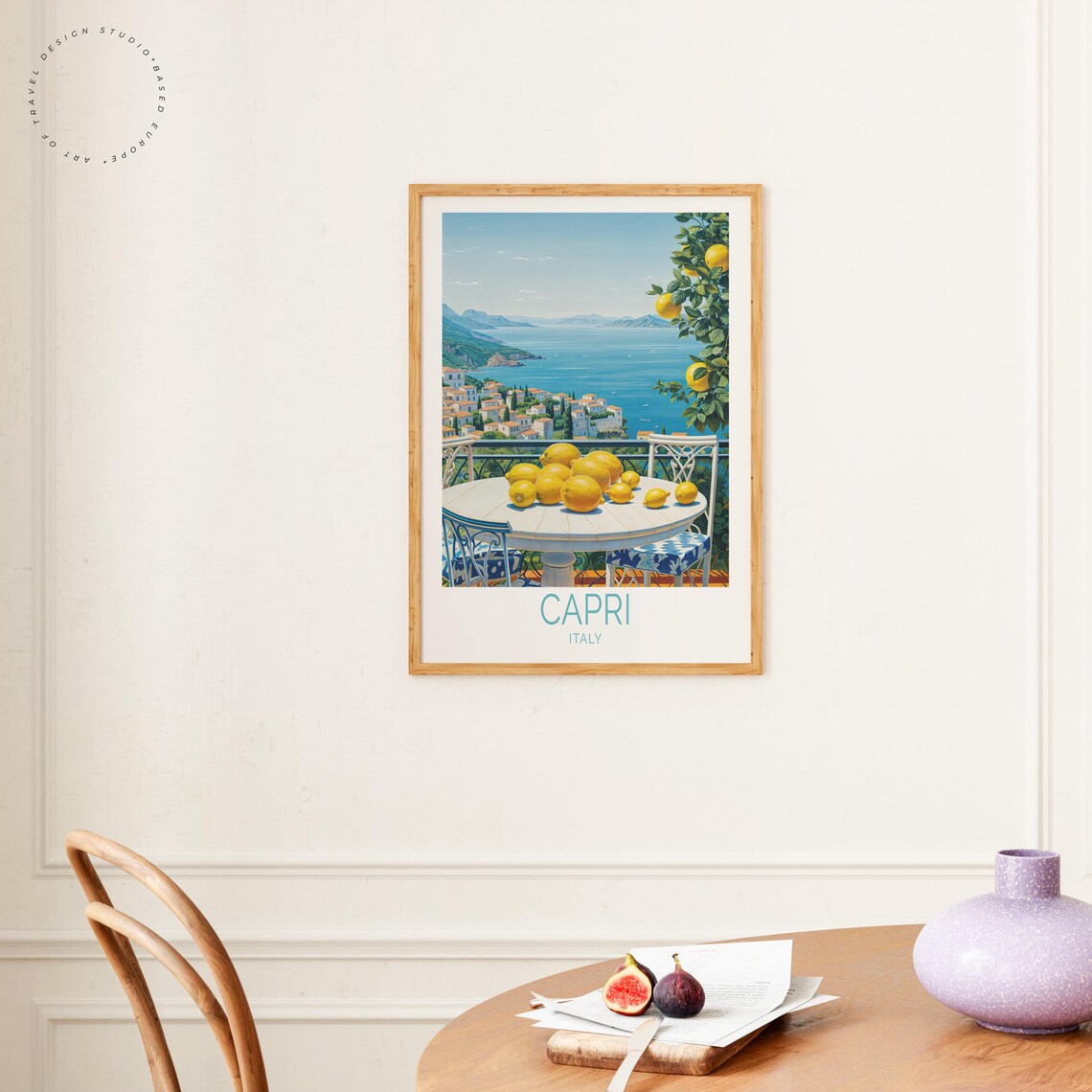 Capri Italy Lemon Terrace Sea View Coastal Village Vintage Poster - Image 4