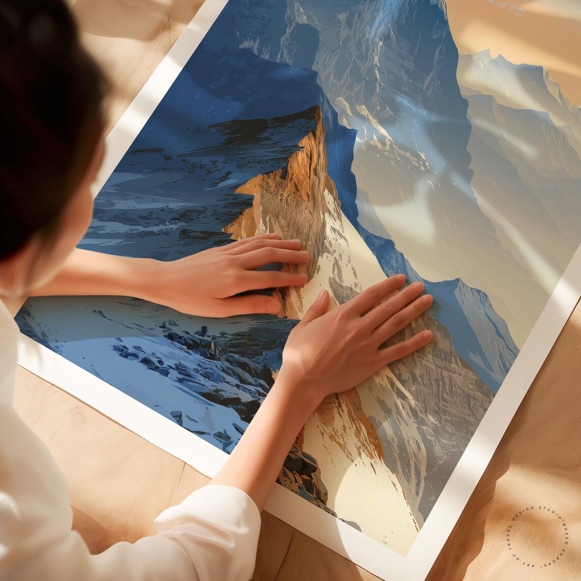 Eiger Switzerland Alpine Peaks Sunset Vintage Travel Art Poster - Image 3