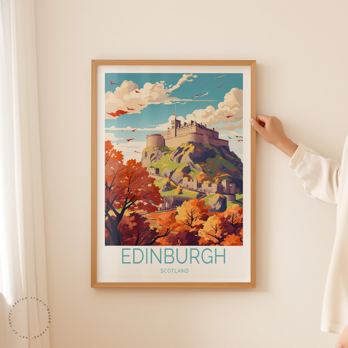 Edinburgh Scotland Castle On The Rock In Autumn Colors Poster - Image 2