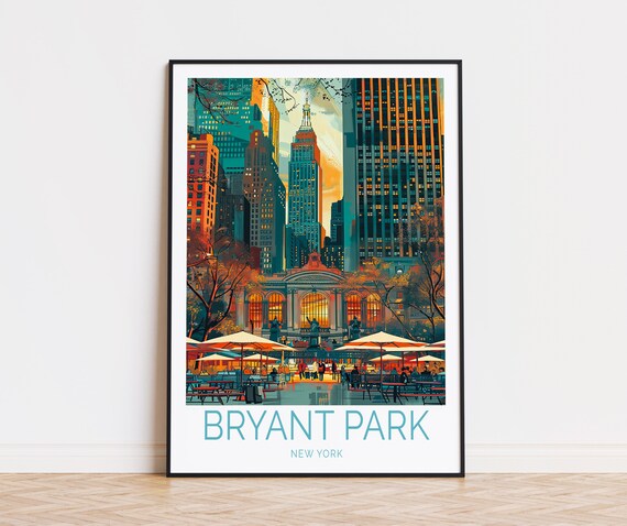 Bryant Park New York Travel Poster, City View