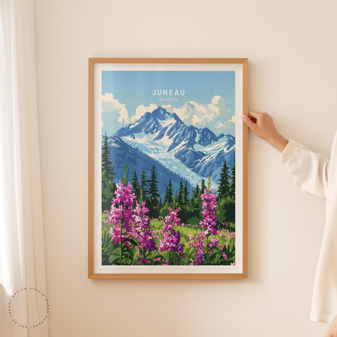 Juneau Alaska Glacier Peak Wildflowers Pine Forest Mountain Poster - Image 5