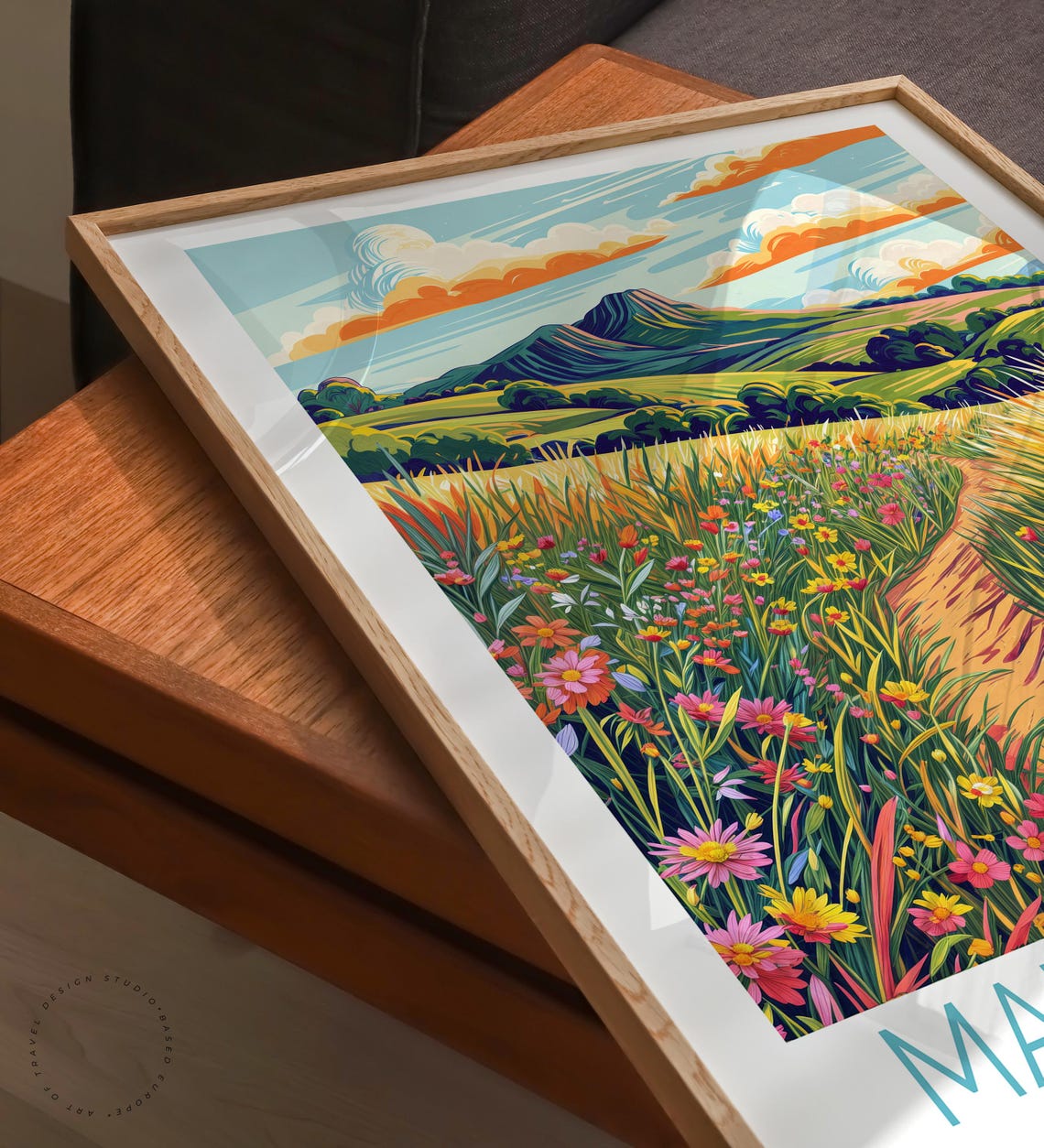 Malvern Hills England Wildflower Path Sunset Meadow Travel Poster - Image 6