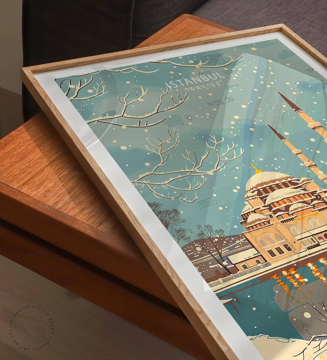 Istanbul Travel Poster Turkey City Wall Art Istanbul Winter Print Historical City Poster Wedding Present Persoanlised Gifts - Image 3