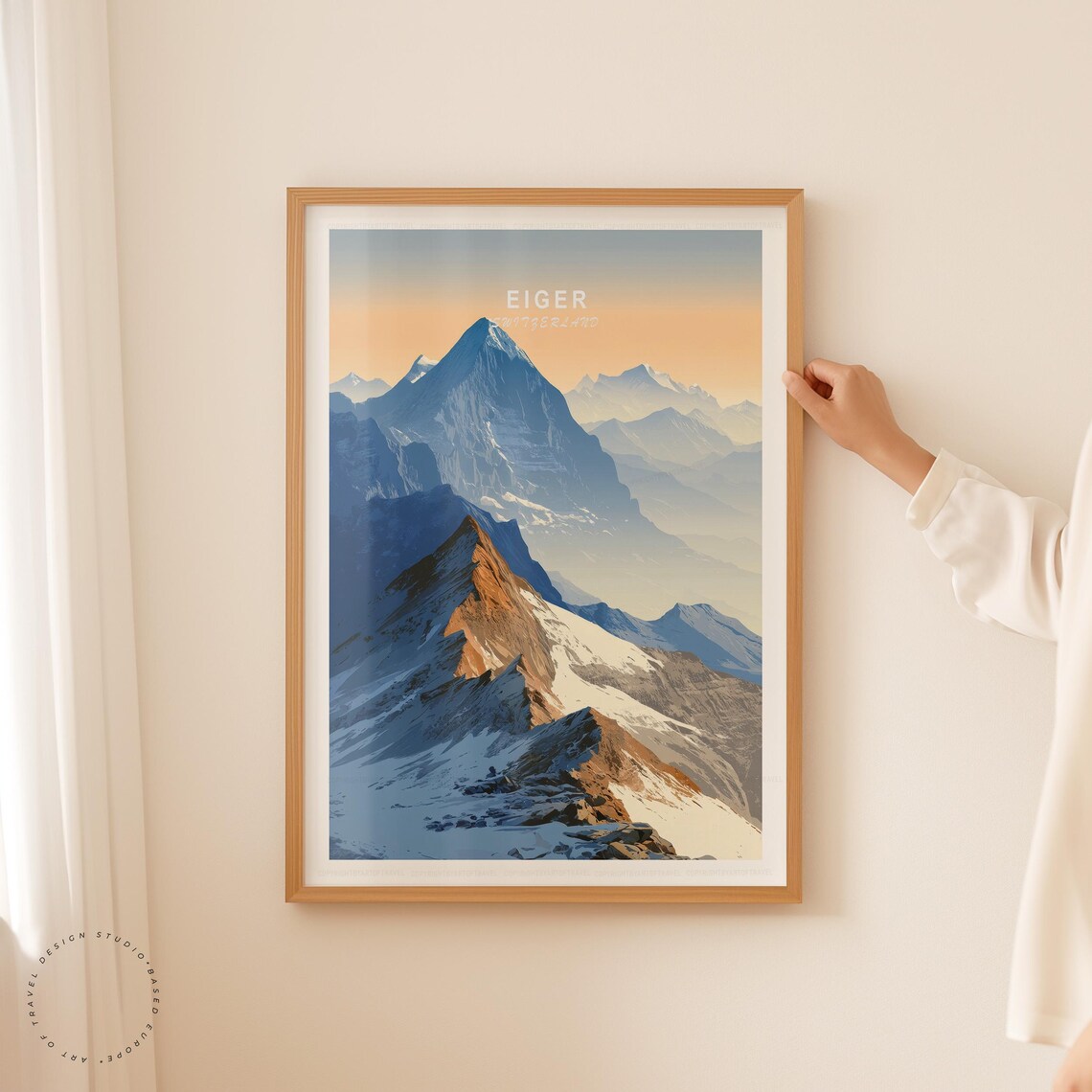 Eiger Switzerland Alpine Peaks Sunset Vintage Travel Art Poster - Image 5