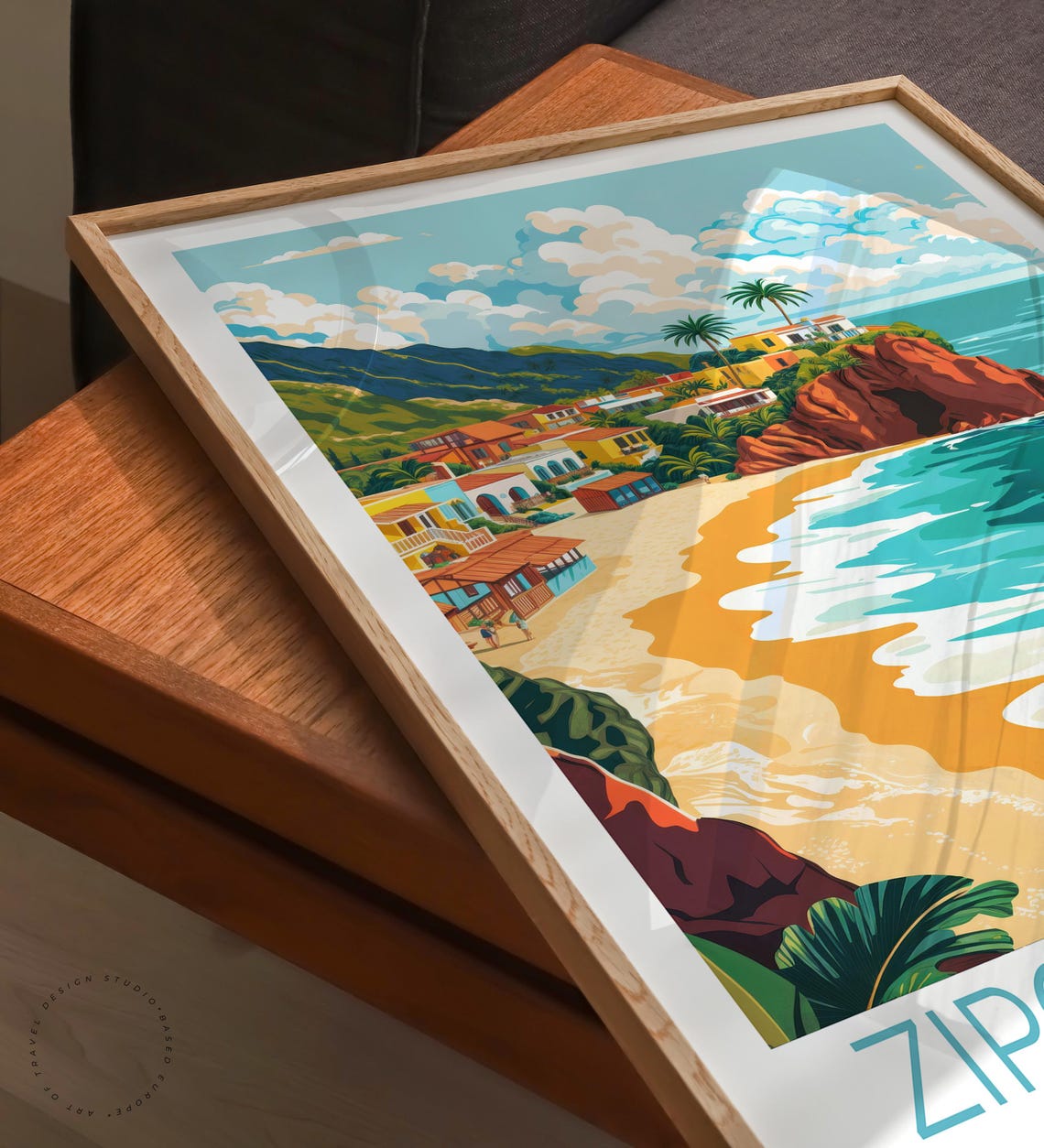 Zipolite Beach Mexico Cliffside Beach Town Turquoise Surf Waves Poster - Image 6