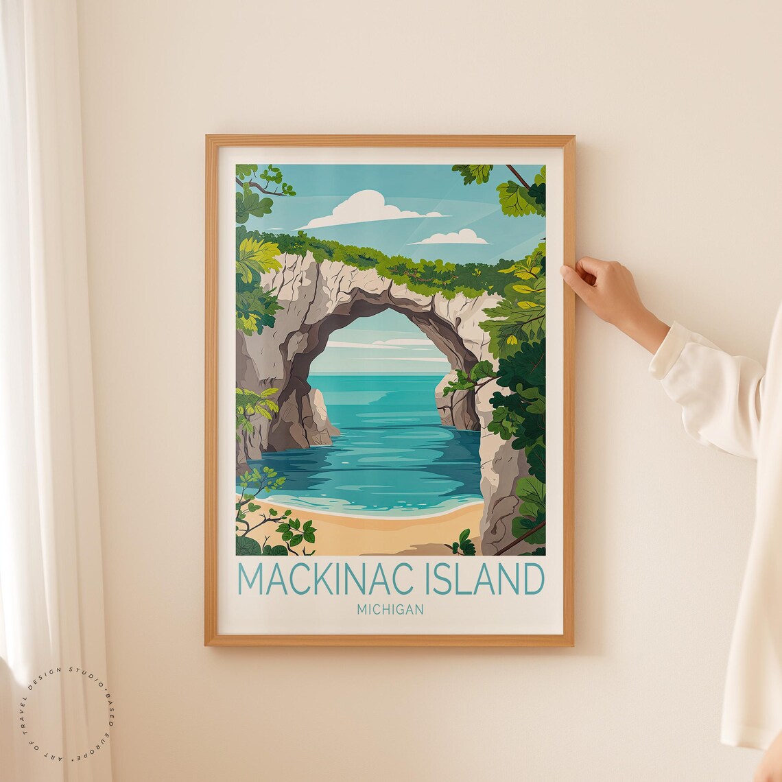 Mackinac Island Travel Poster, Michigan Coast Art Print - Image 2