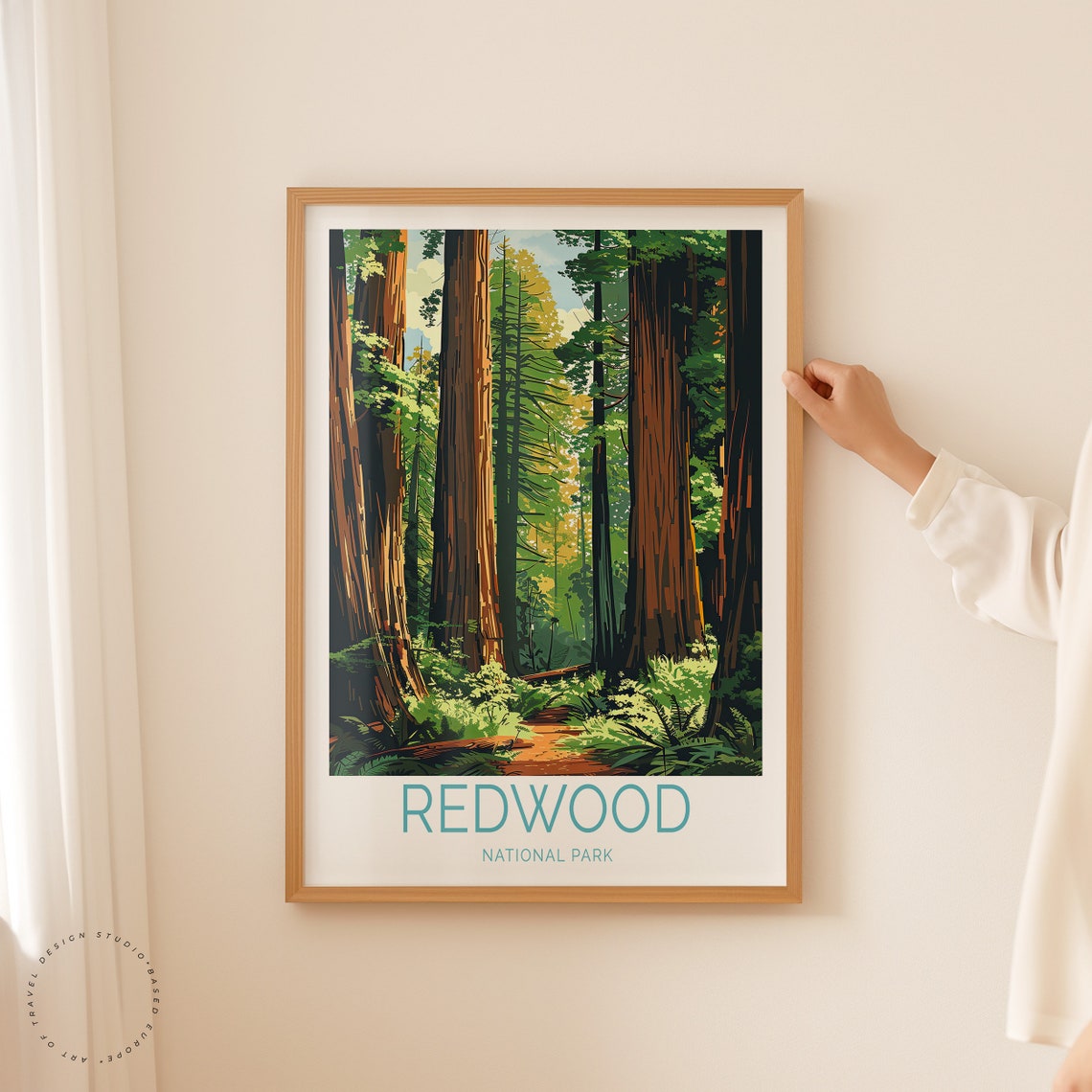 Redwood Travel Poster National Park Redwood Print California Wall Art Custom Travel Poster Home Decor Birthday Gifts - Image 2