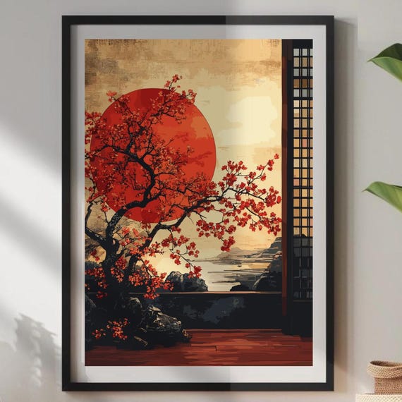 Zen Garden Poster Print Japanese Dry Home Dcor Rock