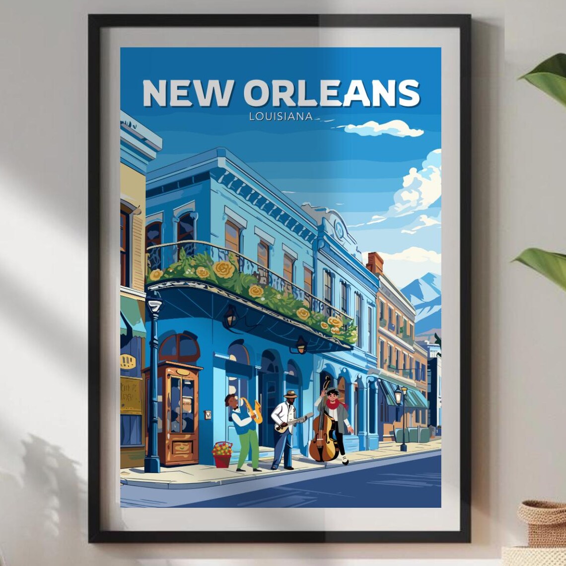 New Orleans Louisiana French Quarter Jazz Musicians Travel Poster