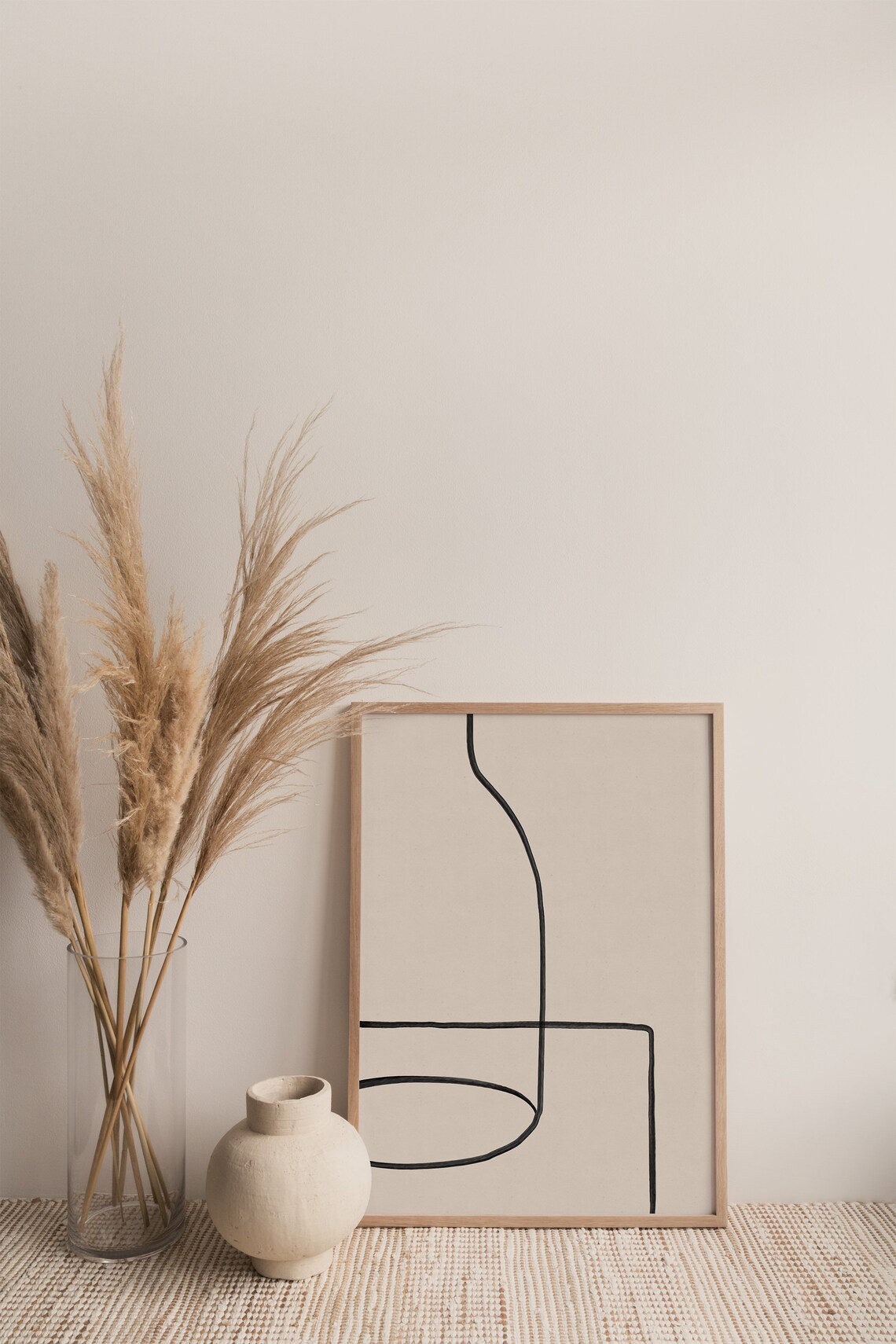 Vase On A Table, Minimal Abstract Line Drawing - Image 2