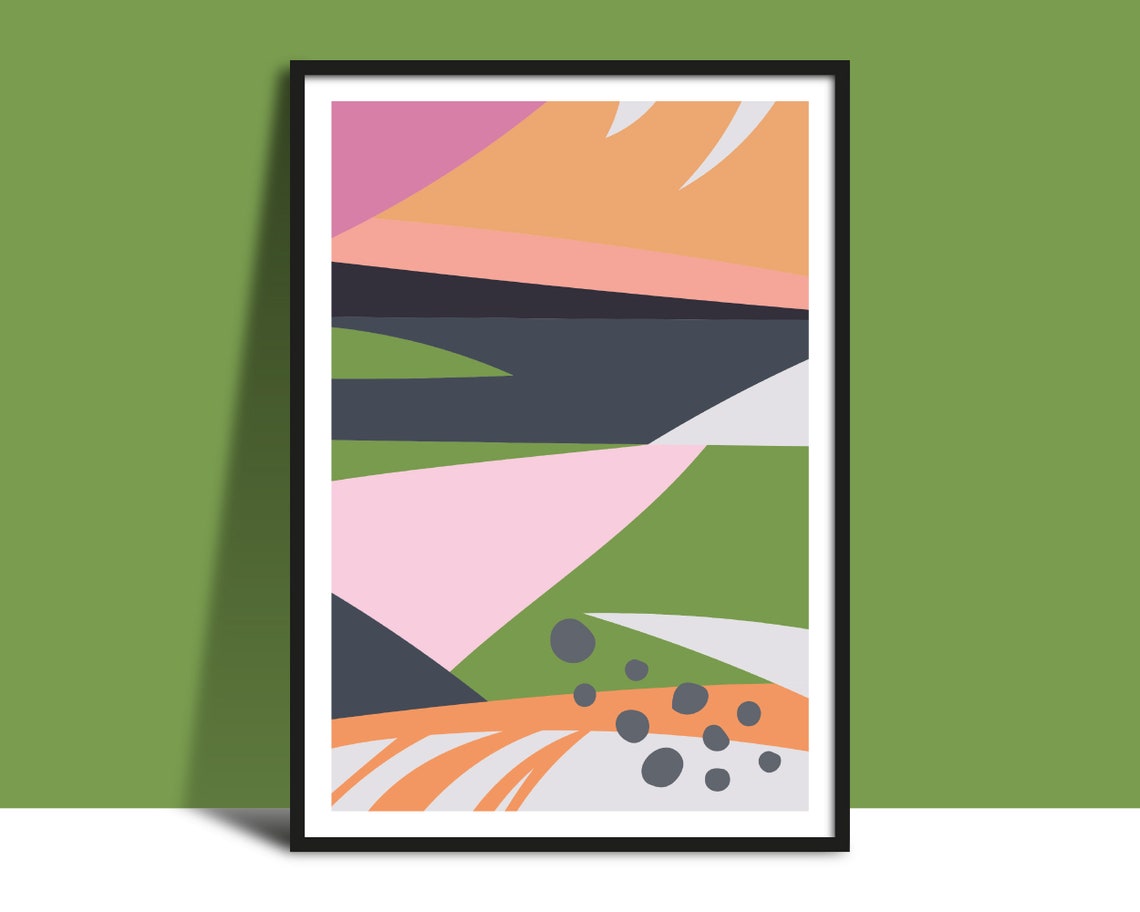 Colourful Abstract Minimalist Landscape Modern Fine Art Poster
