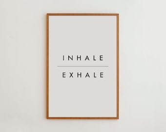 Inhale Exhale Minimalist Yoga Art Print