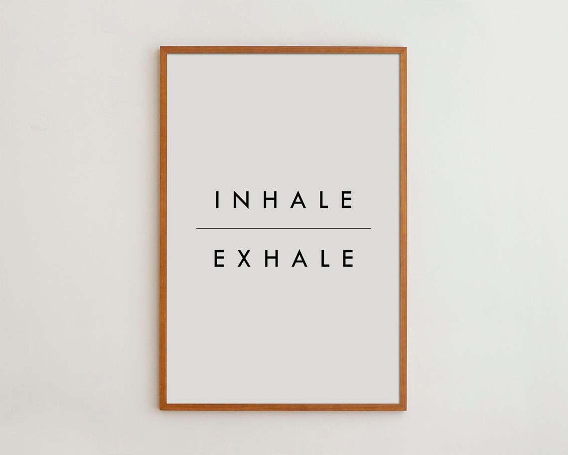 Inhale Exhale Minimalist Yoga Art Print
