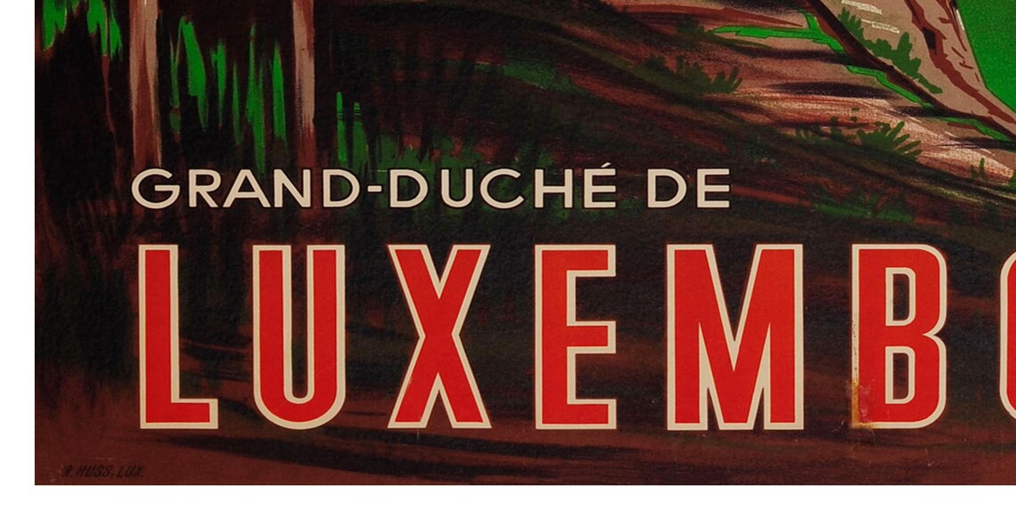 Grand Duche de Luxembourg Castle Tower Vintage Europe Poster - Image 2