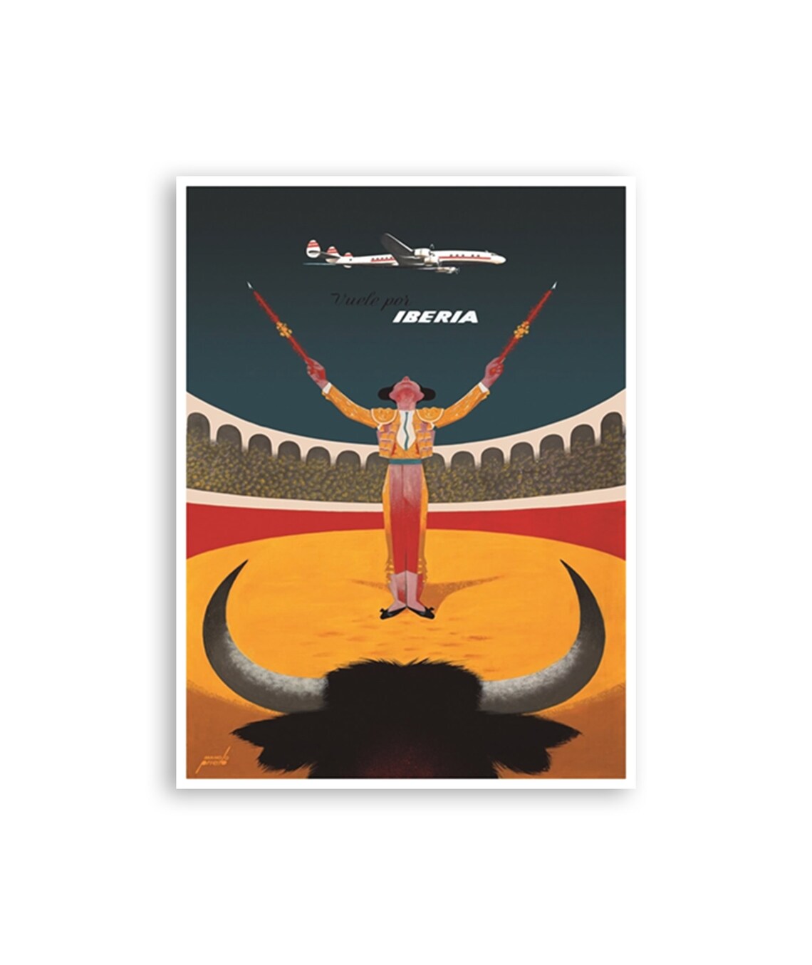 Spain Travel Poster, Vintage Bull Fighter Art Print
