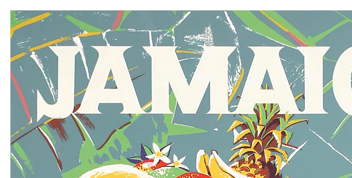 Jamaica Fruit Market Baskets Trans Canada Air Lines Travel Poster - Image 2