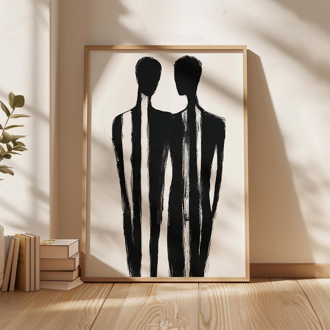 Abstract Minimalist Figures, Contemporary Couple Illustration - Image 5