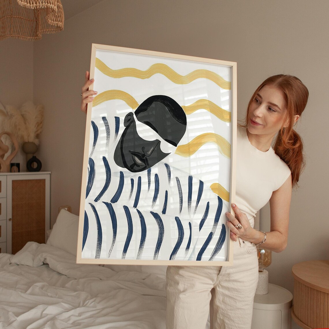 Minimalist Black Man Art Print, Abstract People - Image 5