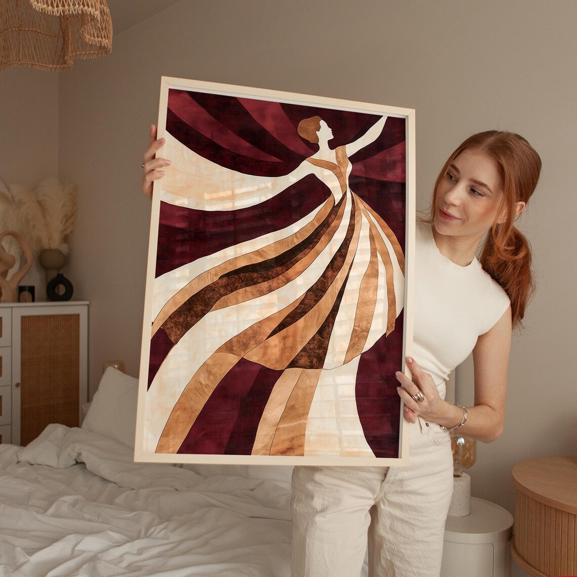 Dancing Woman In Flowing Dress, Abstract Art Print - Image 5