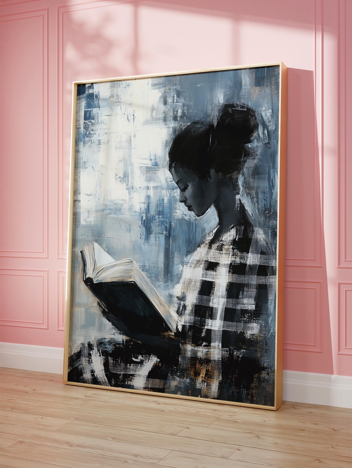 Abstract Portrait of a Woman Reading, Modern Figurative Artwork - Image 2