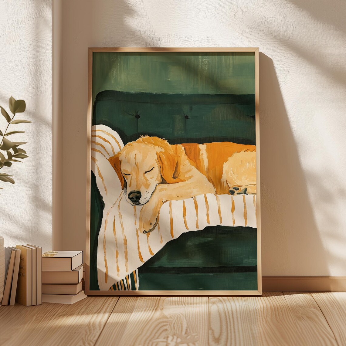 Golden Retriever Sleeping Art Print, Pet Portrait - Image 4