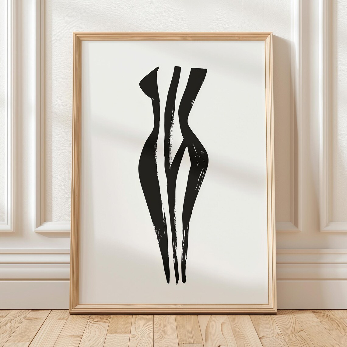 Abstract Female Form, Minimalist Monochrome Art Print
