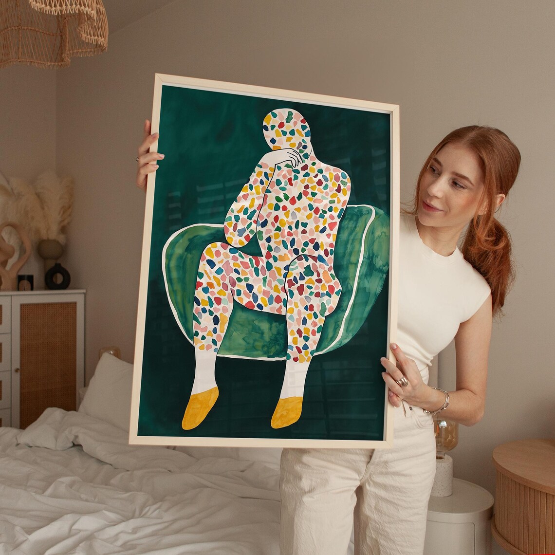 Colorful Abstract Figure Art, Boho Style - Image 5