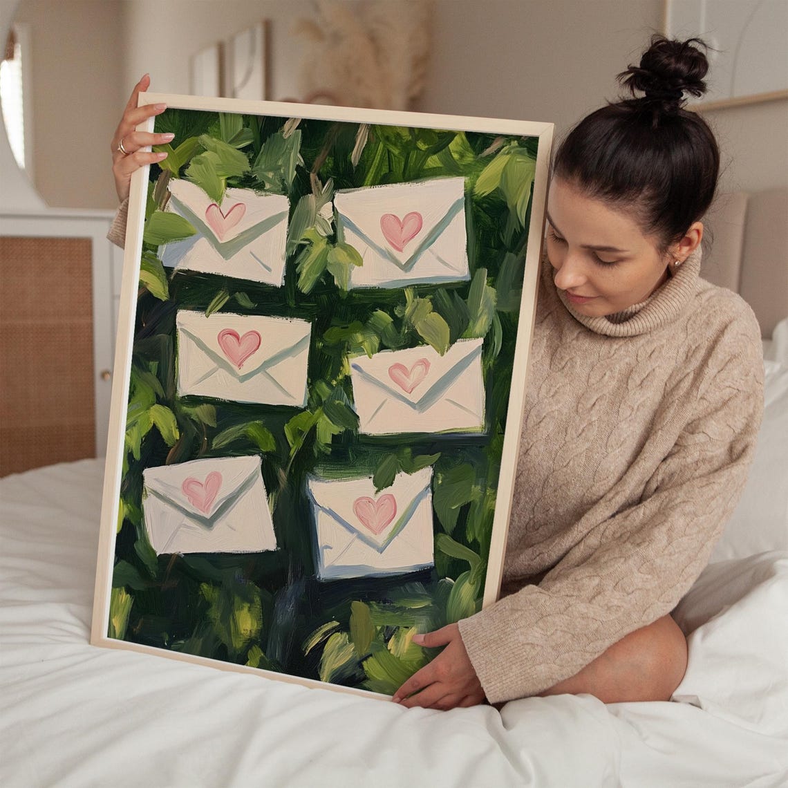 Love Letters In A Forest Whimsical Abstract Wall Art Romantic Print For Nature And Love Inspired Home Decor - Image 3