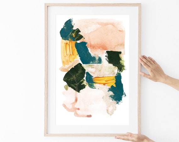 Brush Stroke Wall Art Pastel Abstract Print Wall Art Neutral Wall Art Beige And Blue Art Modern Prints Home Decor