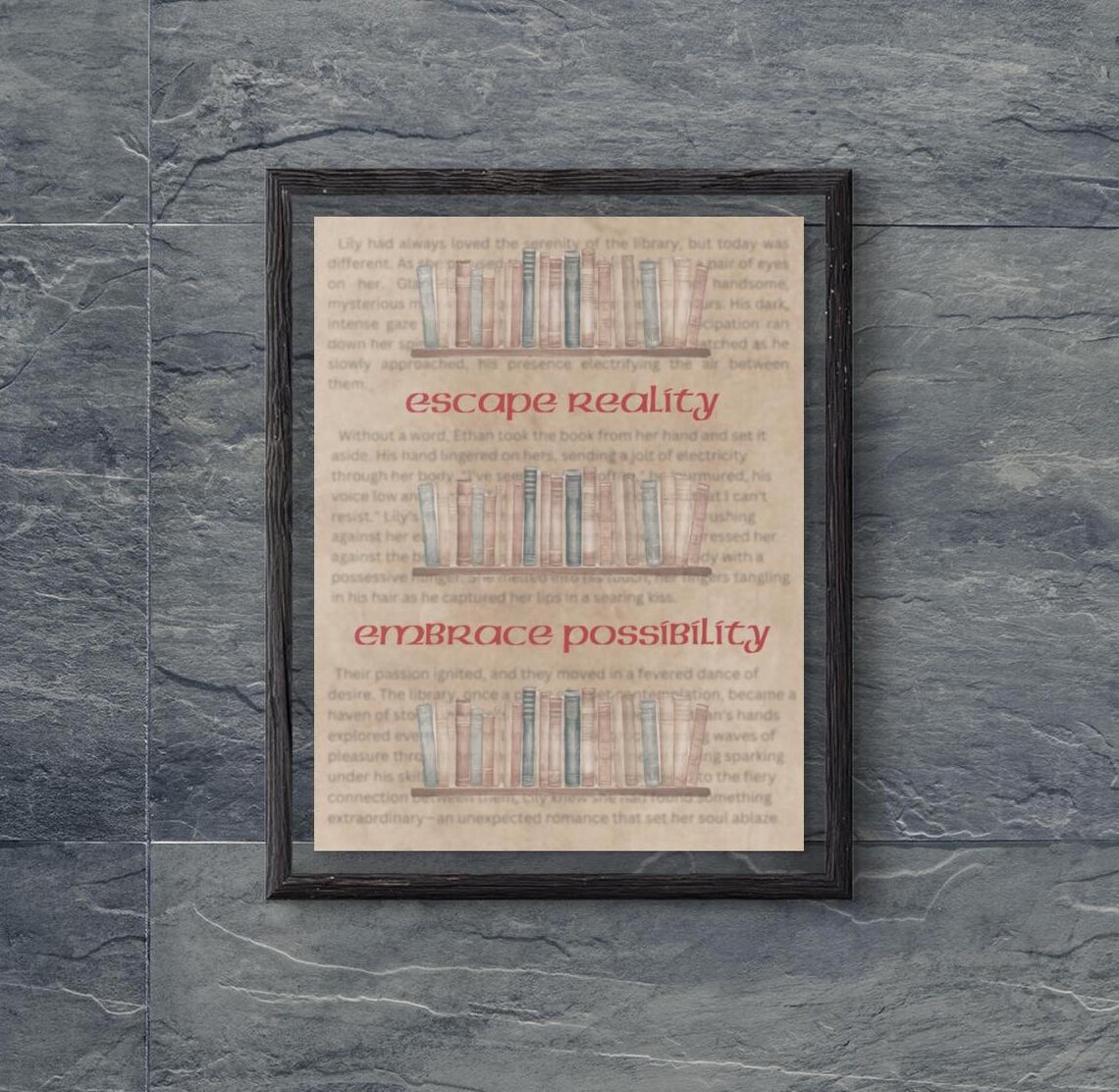 Book Lovers Library Escape Reality Embrace Possibility Quote Art Poster