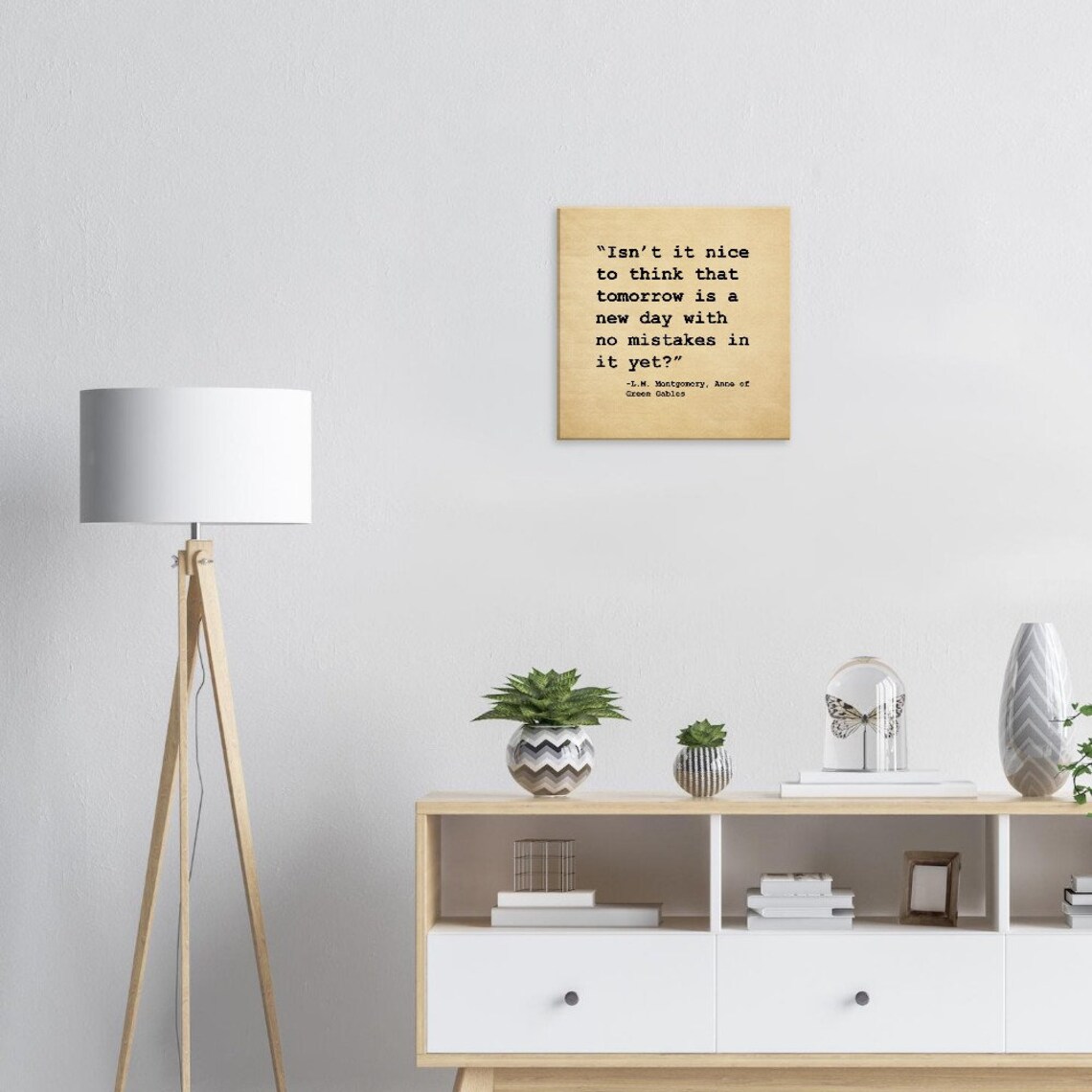 LM Montgomery Quote Poster "Tomorrow Is A New Day With No Mistakes" Vintage - Image 3