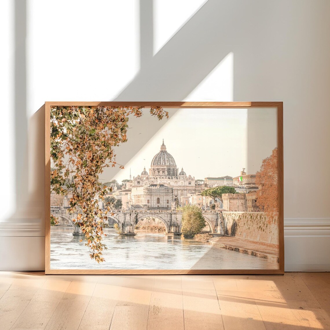 Rome Vatican Saint Peter's Basilica Autumn Tiber River Travel Poster