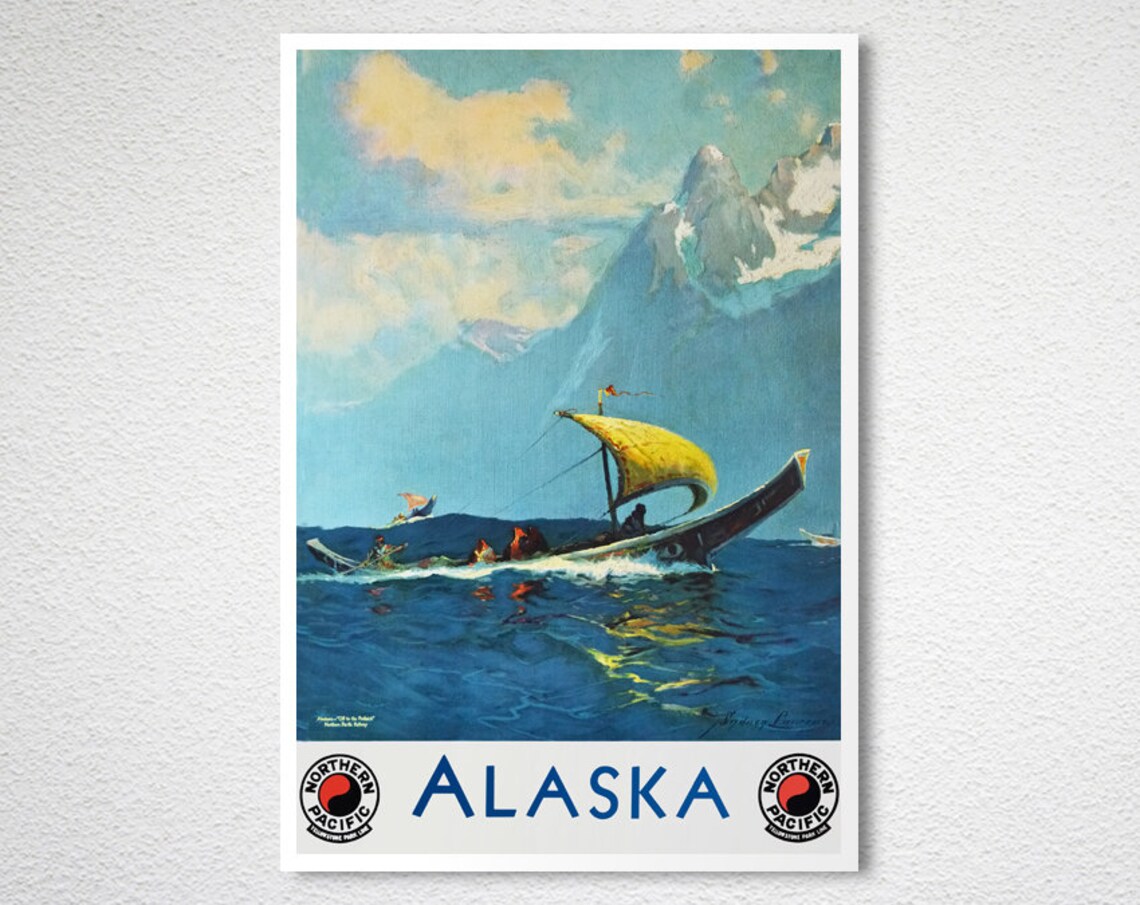 Alaska Vintage Travel Poster, Travel Poster Print - Image 2