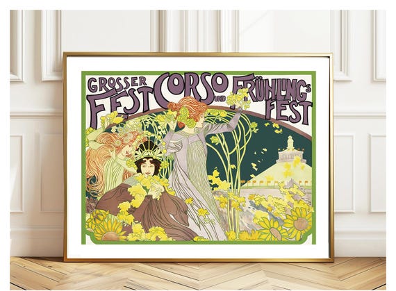 Grosser Fest Corso Munich Vintage Travel Poster