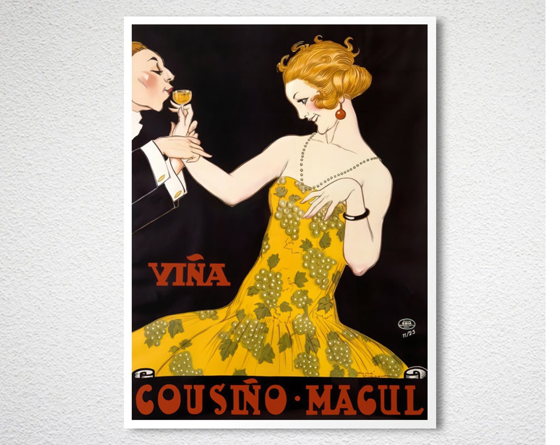 Viña Cousiño Macul Chilean Wine Grape Gown Advertising Poster - Image 2