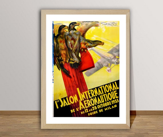 I Er Salon International De Laeronautique 1935 Vintage Poster Poster Paper Or Print Gift Idea