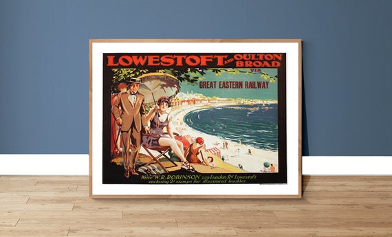 Lowestoft And Qulton Broad Via Great Eastern Railway Vintage Travel Poster Poster Print Or Print Gift Idea